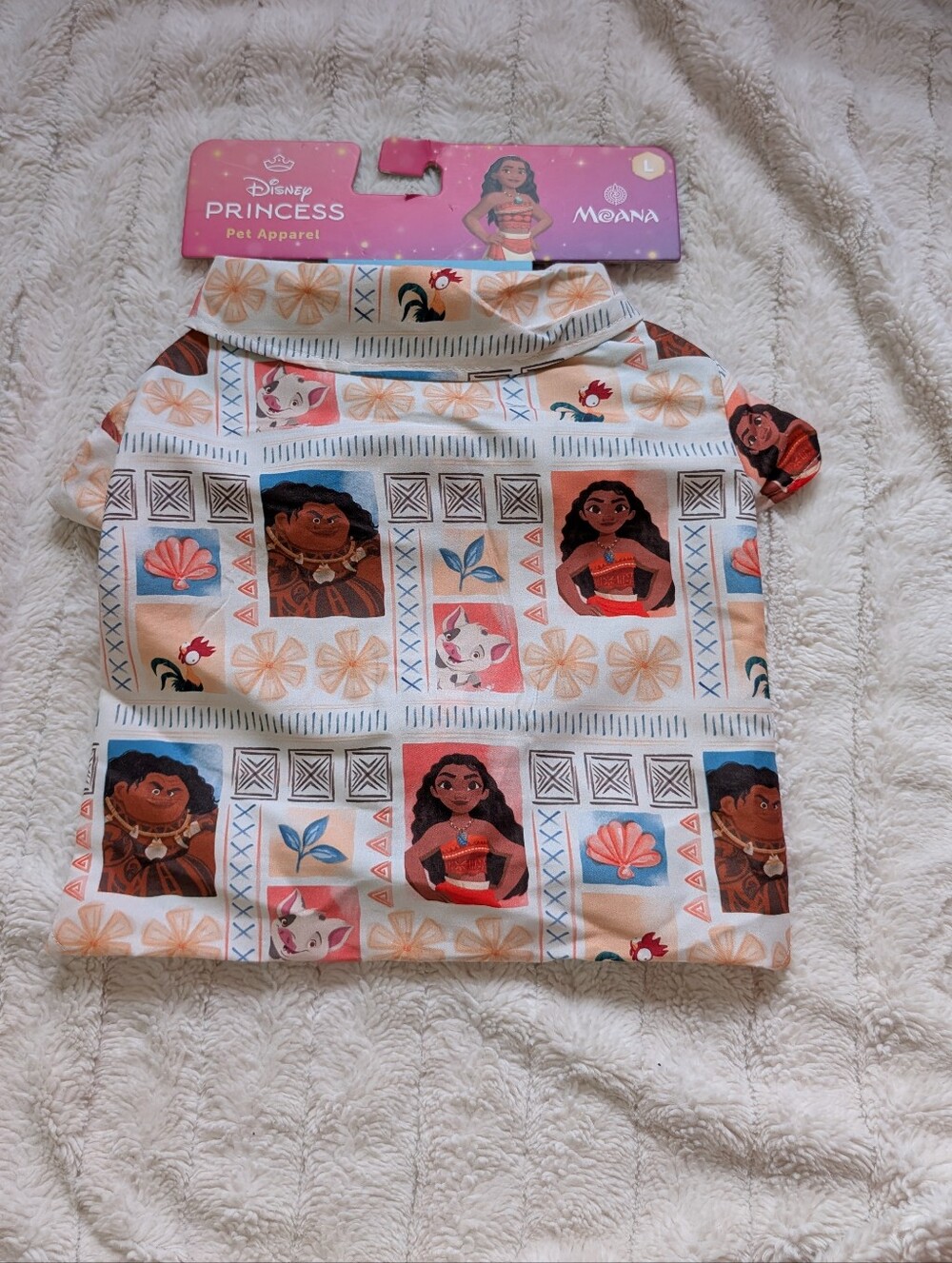Disney Floral Dog Moana Tee, Size Large